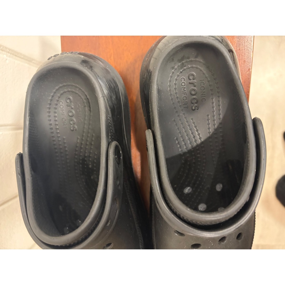Crocs Mega Crush Clog Black Platform Lug Sole Shoes Womens Size 8 207988-001 - Picture 6 of 9